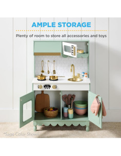 Cocina de Juguete de Madera Mejor Opción con Accesorios - Blanco 2