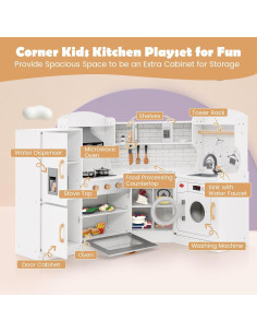 Juego de Cocina en Esquina Costzon Madera con Sonidos 41.9x29.2cm 2