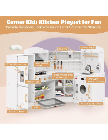 Juego de Cocina en Esquina Costzon Madera con Sonidos 41.9x29.2cm