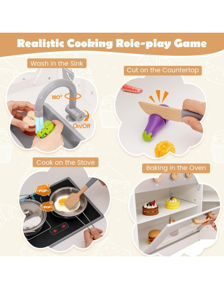 Juego de Cocina en Esquina Costzon Madera con Sonidos 41.9x29.2cm