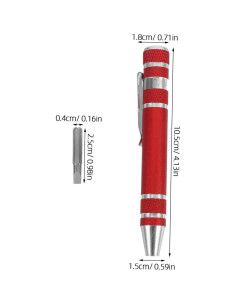 Juego de Destornilladores 8 en 1 VALICLUD Aluminio Rojo 2