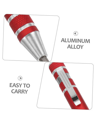 Juego de Destornilladores 8 en 1 VALICLUD Aluminio Rojo