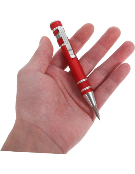 Juego de Destornilladores 8 en 1 VALICLUD Aluminio Rojo