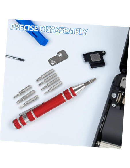 Juego de Destornilladores 8 en 1 VALICLUD Aluminio Rojo