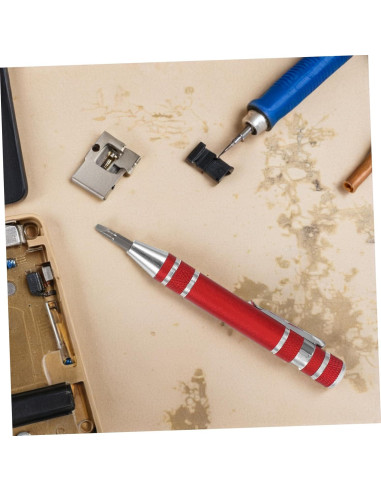 Juego de Destornilladores 8 en 1 VALICLUD Aluminio Rojo