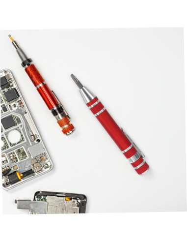 Juego de Destornilladores 8 en 1 VALICLUD Aluminio Rojo