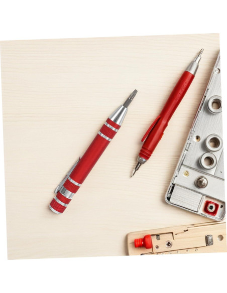 Juego de Destornilladores 8 en 1 VALICLUD Aluminio Rojo