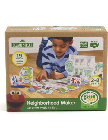 Juego de Actividades para Colorear Green Toys Neighborhood Maker - 19 Piezas