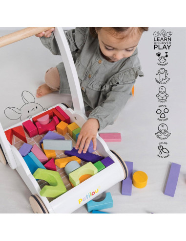 Andador de Madera Le Toy Van Nube Arcoíris 45 Bloques