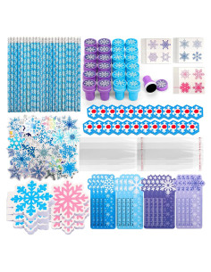 Set de Papelería Escolar Copo de Nieve 218 Pcs - Ideal para Niños
