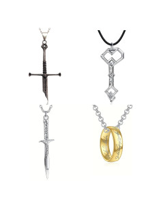 Conjunto de Joyería Gótica 4 Piezas El Señor de los Anillos