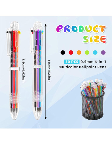 Bolígrafos Multicolor EWPJDK 0.5mm 30 Piezas para Oficina