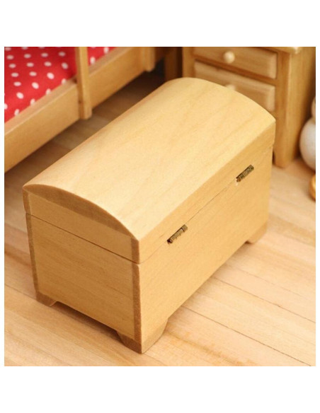Casa de Muñecas Miniatura Armario Cofre del Tesoro Madera
