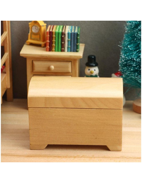 Casa de Muñecas Miniatura Armario Cofre del Tesoro Madera