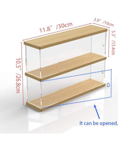 Estante Acrílico Nynelly 2 Niveles para Juguetes Nogal 2