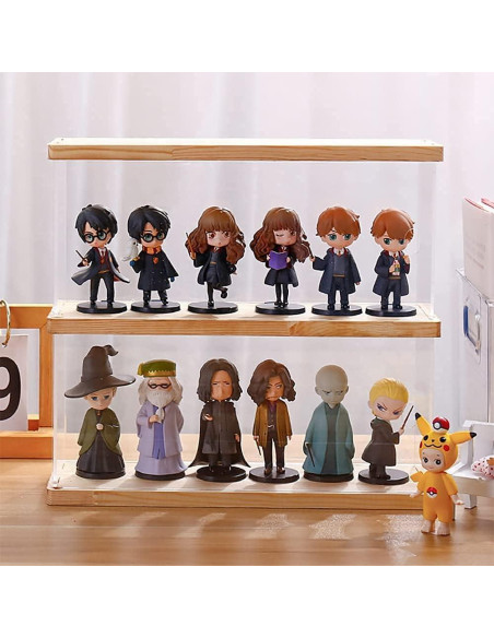 Estante Acrílico Nynelly 2 Niveles para Juguetes Nogal