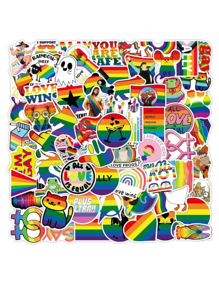 103 Calcomanías de Orgullo LGBTQ+ Ohhaha - Impermeables