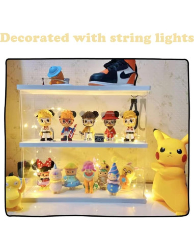 Estante Acrílico Nynelly 2 Niveles para Juguetes Nogal