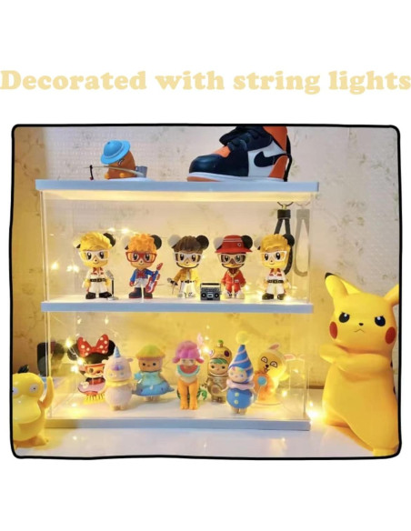 Estante Acrílico Nynelly 2 Niveles para Juguetes Nogal