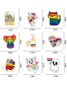 103 Calcomanías de Orgullo LGBTQ+ Ohhaha - Impermeables 2