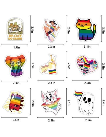103 Calcomanías de Orgullo LGBTQ+ Ohhaha - Impermeables