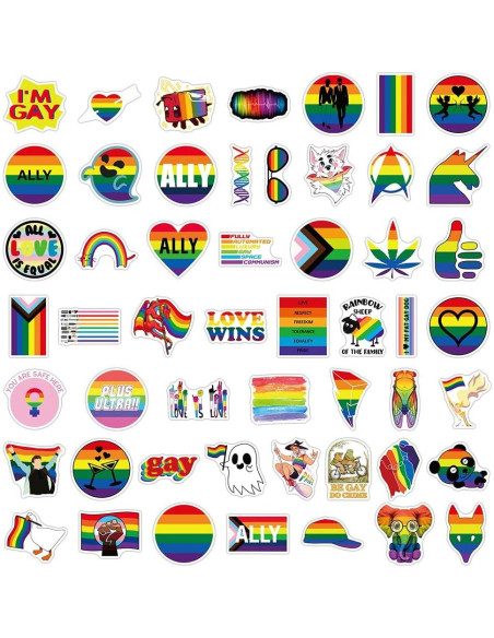 103 Calcomanías de Orgullo LGBTQ+ Ohhaha - Impermeables