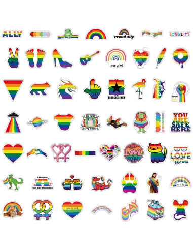 103 Calcomanías de Orgullo LGBTQ+ Ohhaha - Impermeables