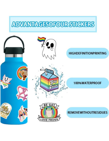 103 Calcomanías de Orgullo LGBTQ+ Ohhaha - Impermeables