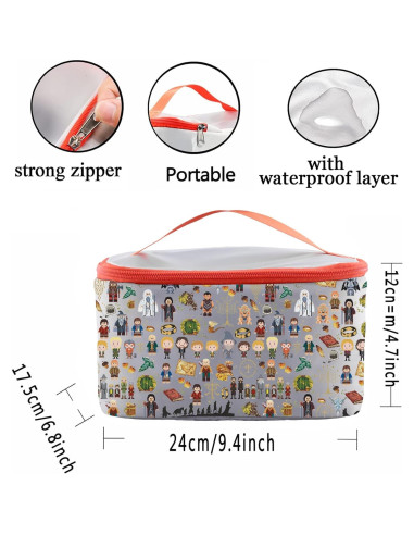 Estuche de Maquillaje PXTIDY Gris 24x17.5x12 cm Portátil