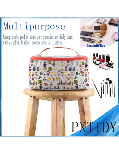 Estuche de Maquillaje PXTIDY Gris 24x17.5x12 cm Portátil