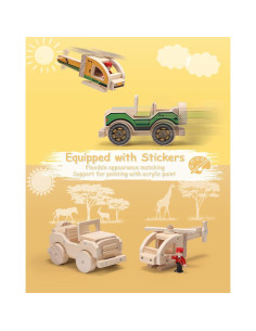 Kit de Carpintería 2-en-1 SainSmart Jr. Helicóptero y Coche 2