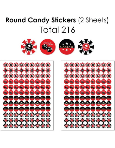 Kit de Etiquetas para Caramelos Las Vegas - 304 Piezas