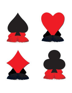 Centros de Mesa de Naipes The Beistle 16.8x13.9 cm Elegantes