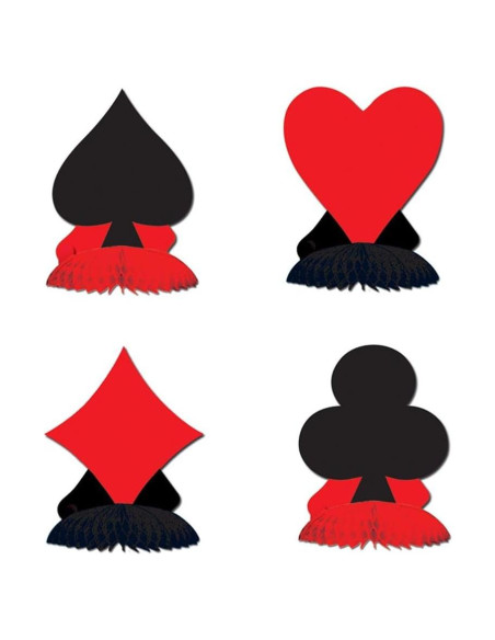 Centros de Mesa de Naipes The Beistle 16.8x13.9 cm Elegantes