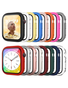 Paquete de 16 fundas para Apple Watch S10 46mm con vidrio templado