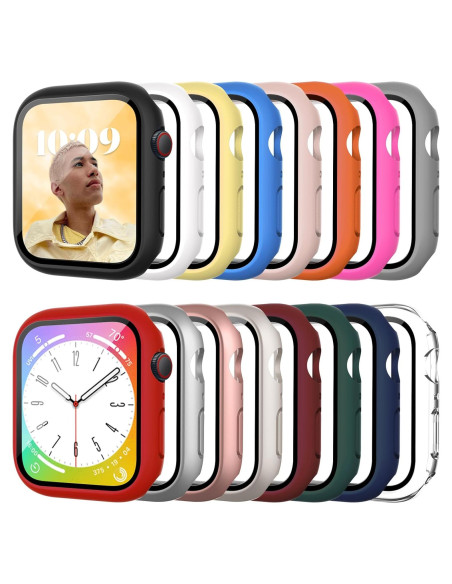 Paquete de 16 fundas para Apple Watch S10 46mm con vidrio templado