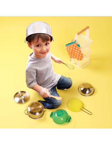 B. toys Mini Chef Juego de Olla y Sartén 9 Pzs 3 Años+