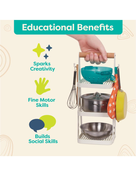 B. toys Mini Chef Juego de Olla y Sartén 9 Pzs 3 Años+