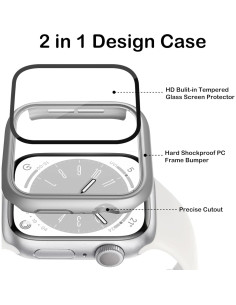 Paquete de 16 fundas para Apple Watch S10 46mm con vidrio templado 2