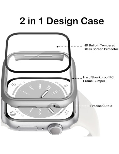 Paquete de 16 fundas para Apple Watch S10 46mm con vidrio templado