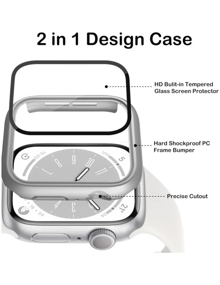 Paquete de 16 fundas para Apple Watch S10 46mm con vidrio templado