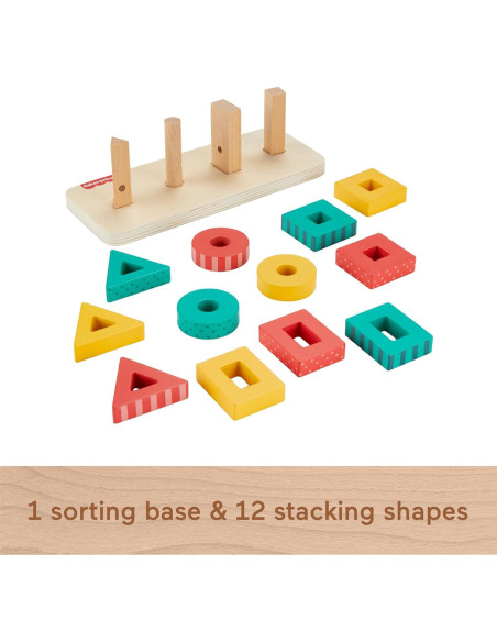 Juguete apilable de formas de madera Fisher-Price 13 piezas