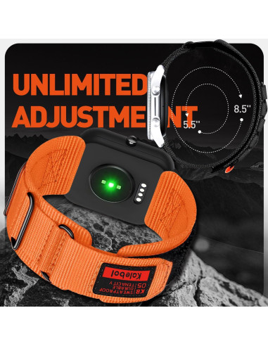 Banda de Reloj LYSANDRA 22mm Nylon Naranja para Spade Co Health 4