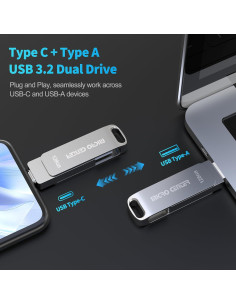 Micro Center 128GB USB 3.2 Doble Tipo-C y Tipo-A 200MB/s 2