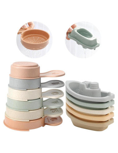 Juguetes de baño KODGEUSM 11 piezas barcos y cucharas