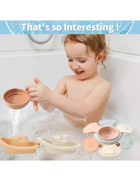 Juguetes de baño KODGEUSM 11 piezas barcos y cucharas