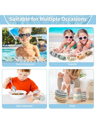 Juguetes de baño KODGEUSM 11 piezas barcos y cucharas