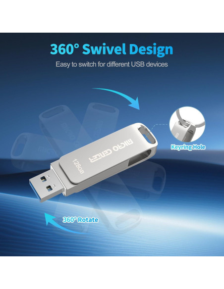 Micro Center 128GB USB 3.2 Doble Tipo-C y Tipo-A 200MB/s