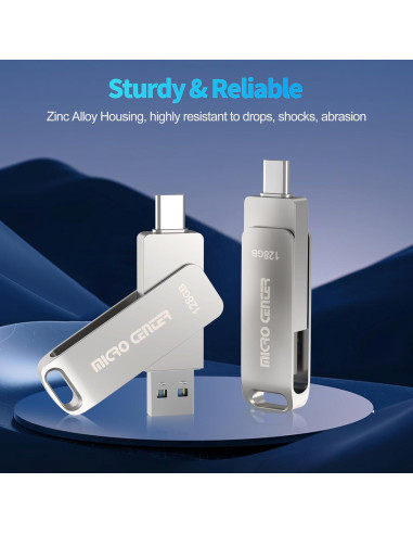 Micro Center 128GB USB 3.2 Doble Tipo-C y Tipo-A 200MB/s