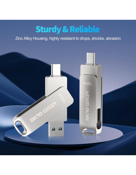 Micro Center 128GB USB 3.2 Doble Tipo-C y Tipo-A 200MB/s